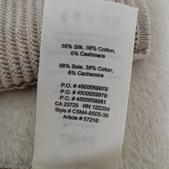 Aritzia Wilfred sz M-L Campanule Silk Cashmere Cotton Sweater Dress Grey Beige - Picture 6 of 15